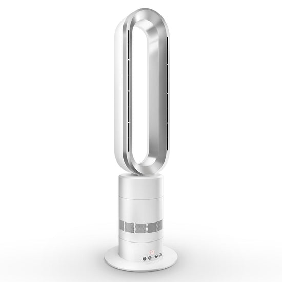 GRECOOK TP-18Pro Bladeless Tower Fan, 2-in-1 Heater & Cooling Fan with Remote & Touch Control, 10 Cooling + 3 Heating Levels, Ultra-Quiet DC Motor for Bedroom & Home Office