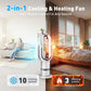 GRECOOK QG660 Bladeless Tower Fan, 2-in-1 Heater & Cooling Fan with Remote & Touch Control, 10 Cooling + 3 Heating Modes, Ultra-Quiet DC Motor for Bedroom & Home Office
