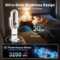 GRECOOK QG660 Bladeless Tower Fan, 2-in-1 Heater & Cooling Fan with Remote & Touch Control, 10 Cooling + 3 Heating Modes, Ultra-Quiet DC Motor for Bedroom & Home Office